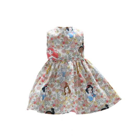 18-Inch White Cotton Doll Dress with Princess Design