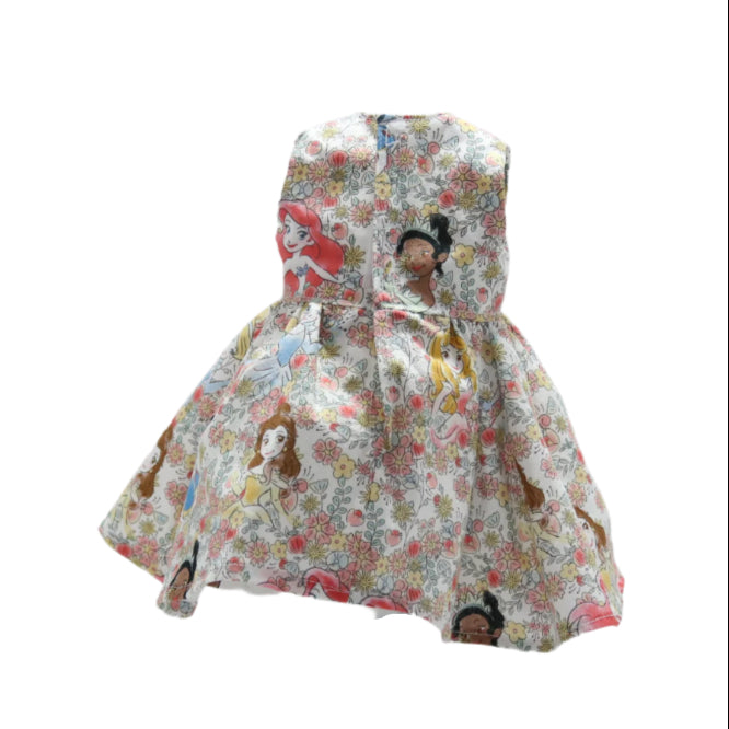 18-Inch White Cotton Doll Dress with Princess Design