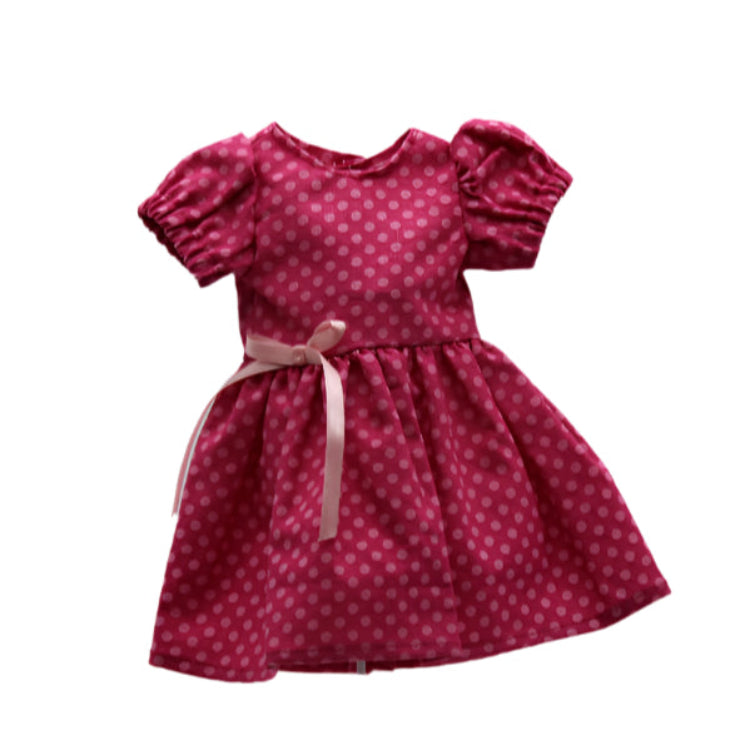 Bright Pink with pink dots short sleeve dress