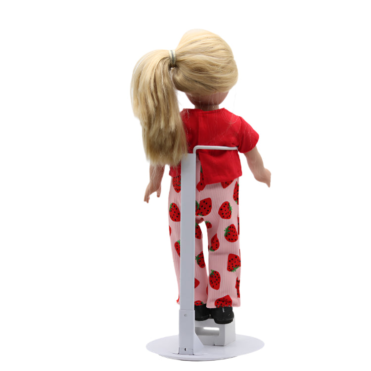 18" Red Tee shirt with Pink slack decorated with red strawberries