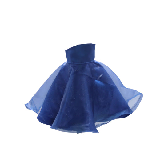 Long Navy blue taffeta Party dress