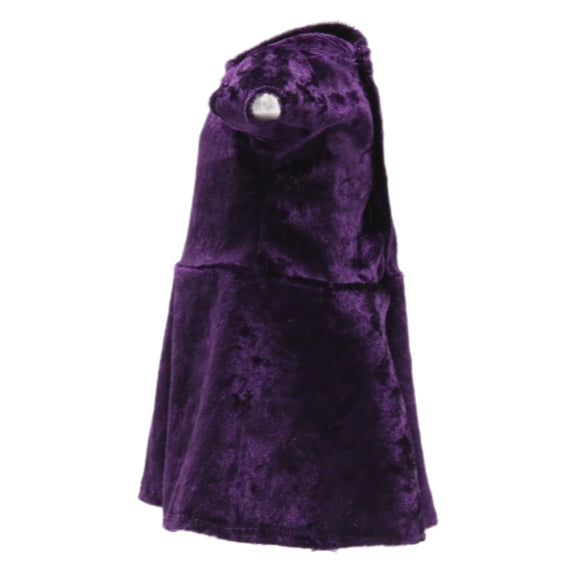 18" Dark Purple Short Sleeve Dress Panne Knit