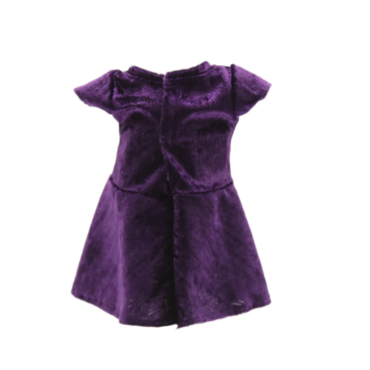 18" Dark Purple Short Sleeve Dress Panne Knit