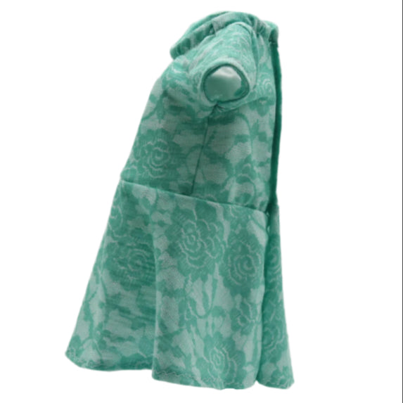 18" Doll Dress Knit-Fabric Green Lace Knit Dress