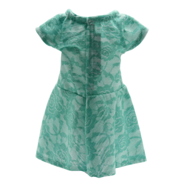 18" Doll Dress Knit-Fabric Green Lace Knit Dress