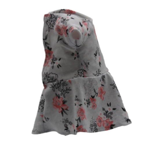 18" Doll Dress Light Gray with Pink Flowers and White Swans