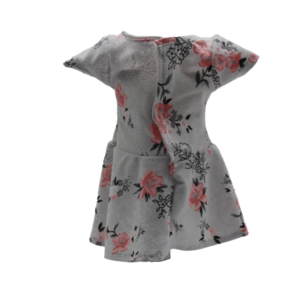 18" Doll Dress Light Gray with Pink Flowers and White Swans