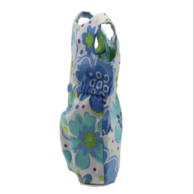 18" Doll Romper Lime Green Floral Romper