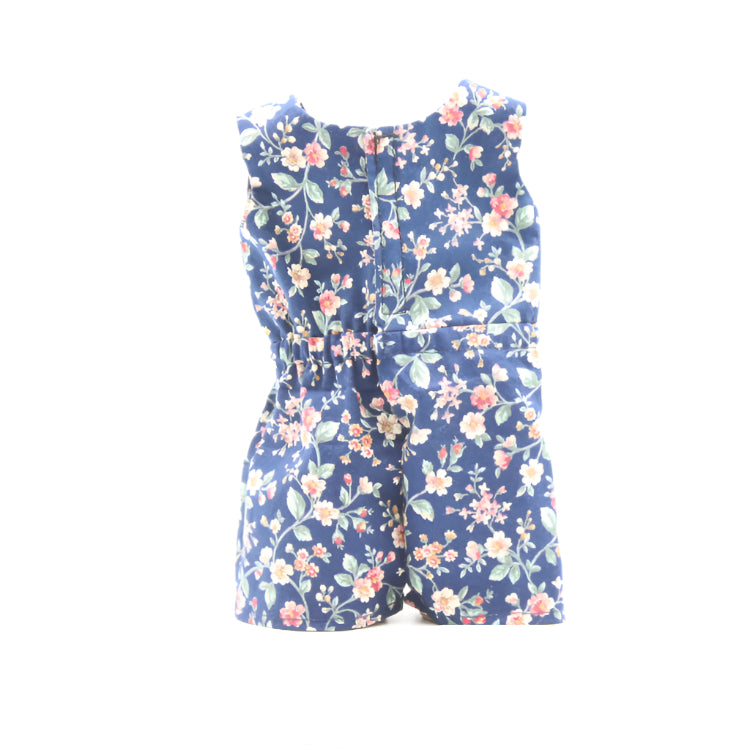 18" Doll Romper Navy Blue with Tiny Flowers Cotton Romper