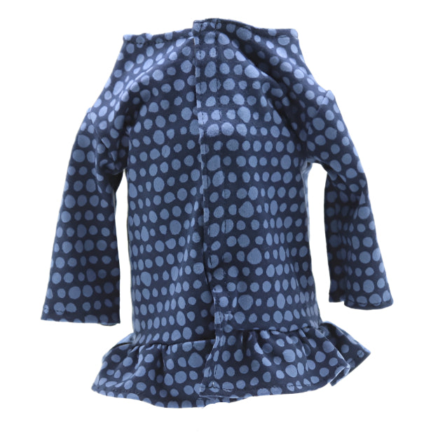 18" Doll Top Blue on Blue Knit Dotted Ruffle Top