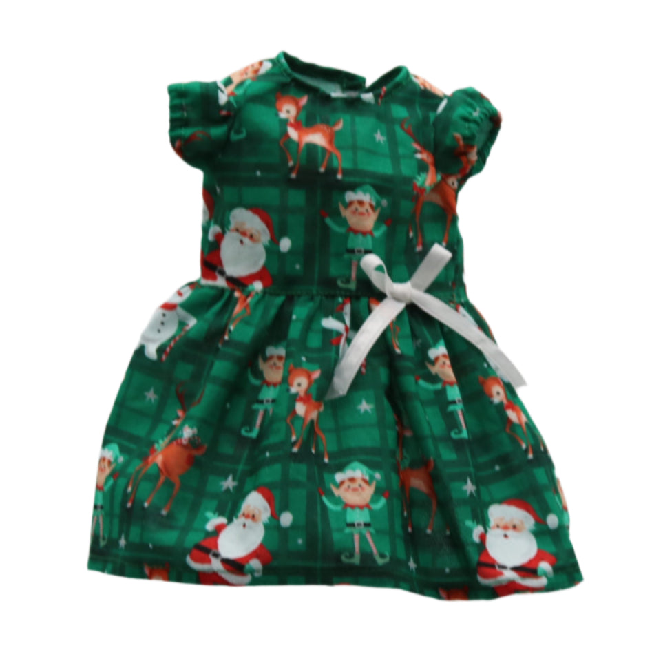 Short sleeve Green Santa Christmas Dress