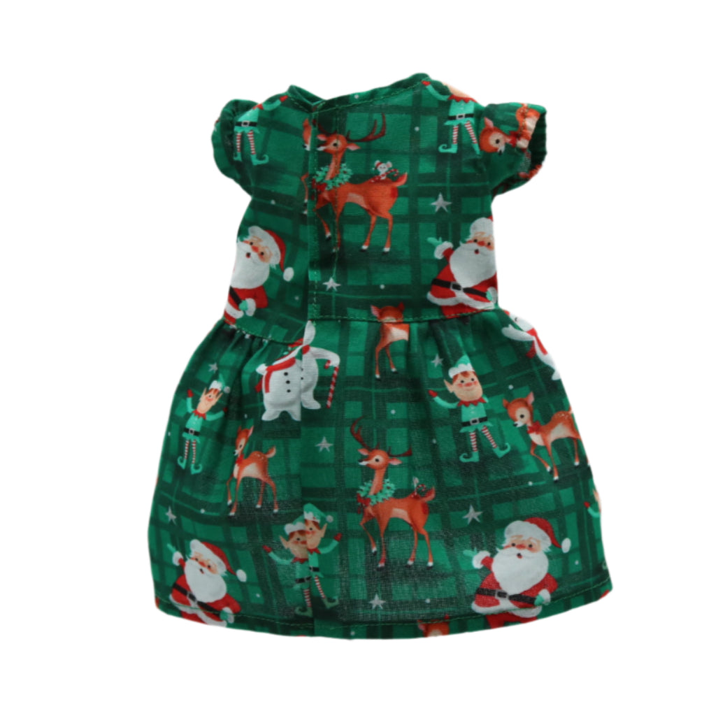 Short sleeve Green Santa Christmas Dress