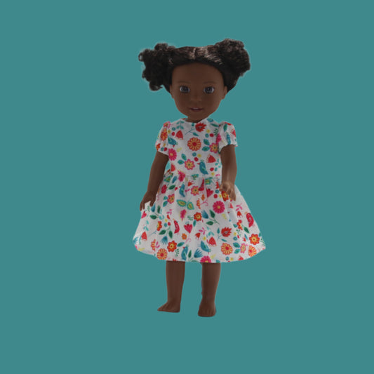 Short sleeve flowed cotton dress