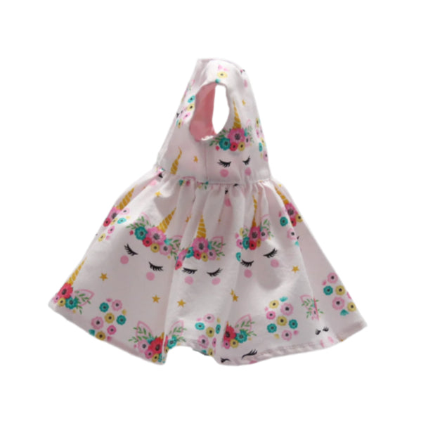 18 inch short sleeve pink unicorn dressed.