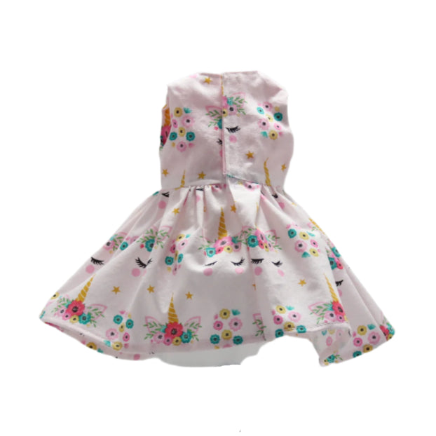 18 inch short sleeve pink unicorn dressed.
