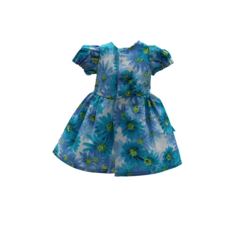 Short sleeve Blue Flowered Cotton Dress