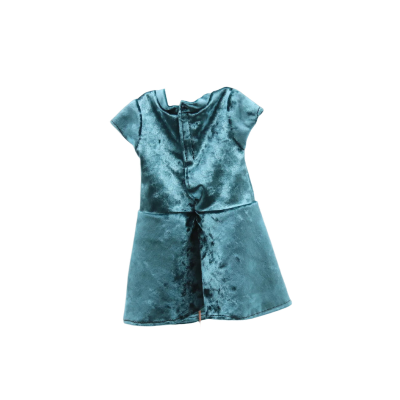 Short sleeve Crushed Velvet Teal dress