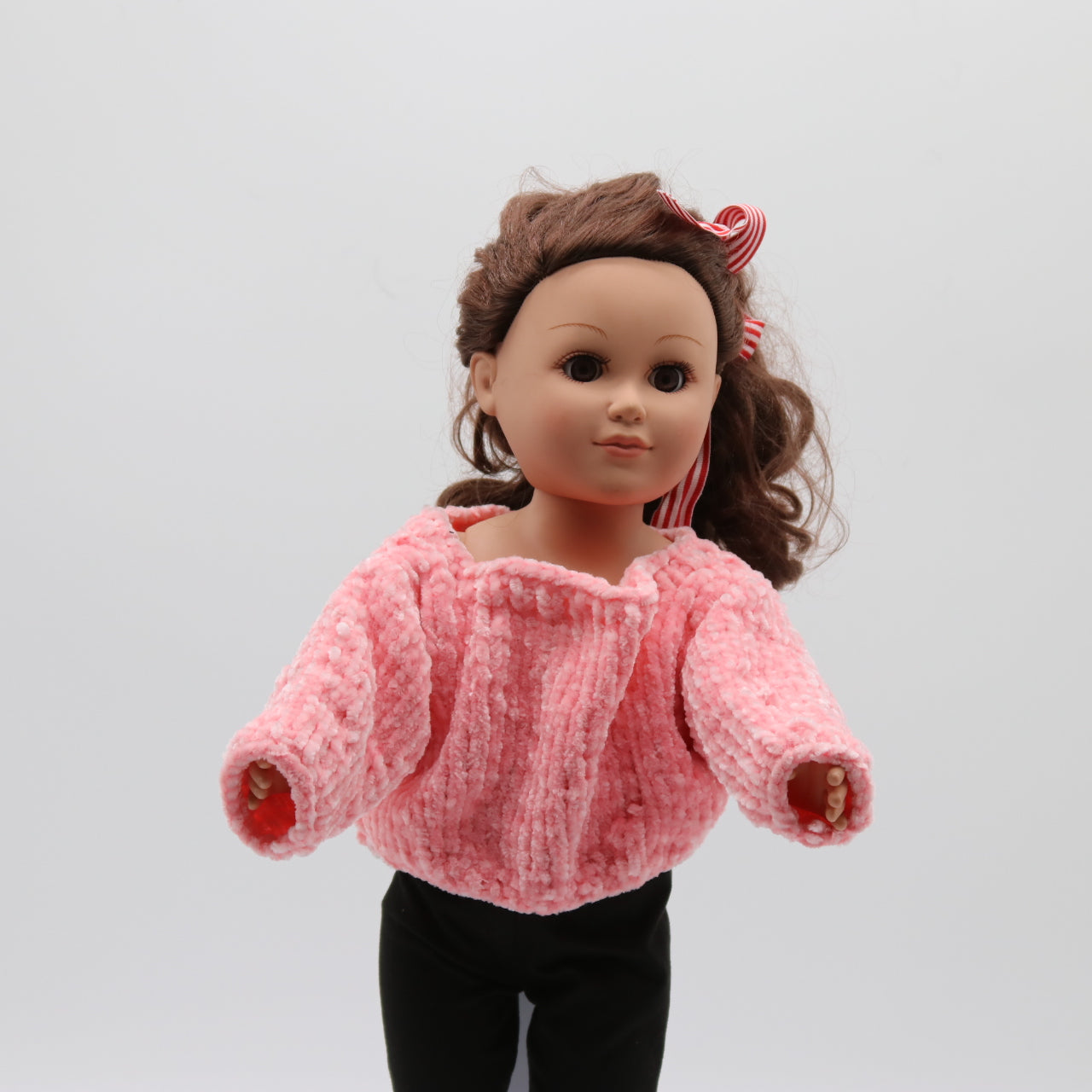 Pink velvet knit sweater