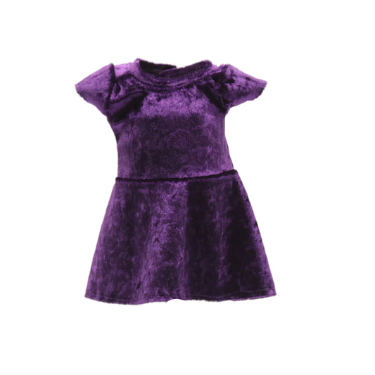 18" Dark Purple Short Sleeve Dress Panne Knit
