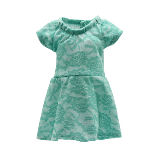 18" Doll Dress Knit-Fabric Green Lace Knit Dress