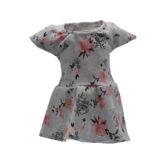 18" Doll Dress Light Gray with Pink Flowers and White Swans