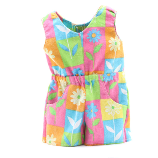 18" Doll Romper Created with a 60's Themed Fabric